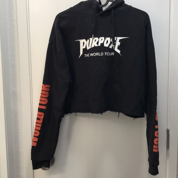Divided Tops - World Tour Justin Bieber Crop Top Hoodie Divided Tops - World Tour Justin Bieber Crop Top Hoodie